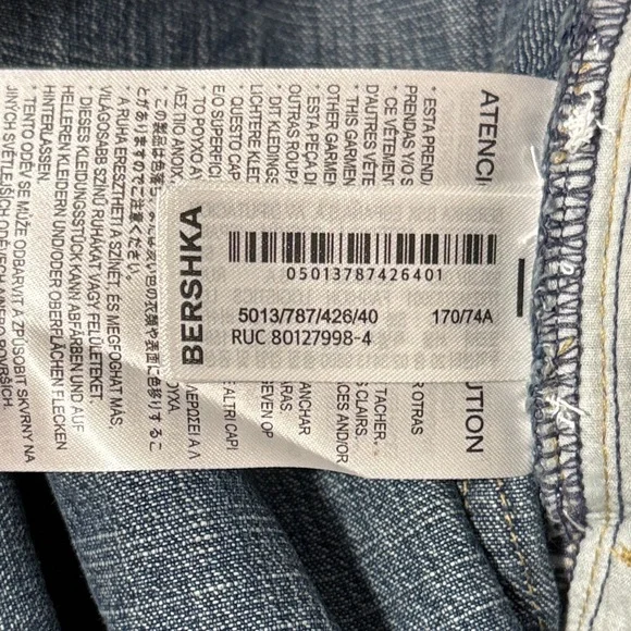 Bershka Baggy Balloon Fit High Rise Jeans Size 8 Tall NWT Barrel Leg - Picture 13 of 13